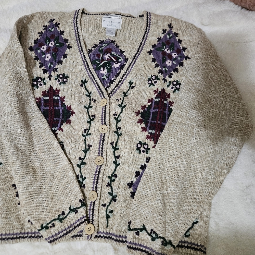 ladies Christopher Banks embroidered cardigan
